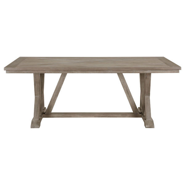 English Elm Ruston 7 Piece Acacia Wood Farmhouse Dining Set with Ladderback Chairs Seats Six B062S01469
