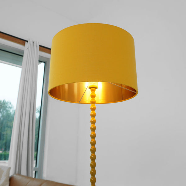 English Elm Ashcroft Furniture - Modern Orbit Floor Lamp - Stylish Ochre & Gold Corner Lighting For Living Rooms, Bedrooms, Offices B183P315104