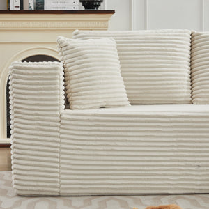 English Elm 106" Cloud Sectional Couch L-Shape With Flexible Right-Facing Chaise In Plush Beige Corduroy Fabric W1143S00025