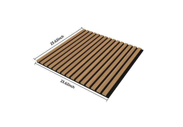 English Elm 4pcs Matte Finish Mdf Acoustic Wall Panels 3d Slat Design for Modern Home Office Walnut W3022P431999