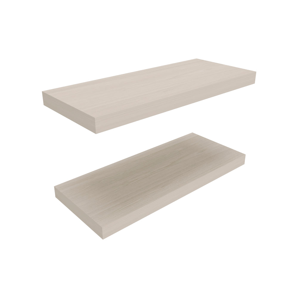 English Elm Ecco 31.5" Floating Shelves Set of 2 in White Washed — Sleek Hidden Brackets, Sturdy Modern Storage for Home Decor B200P350339