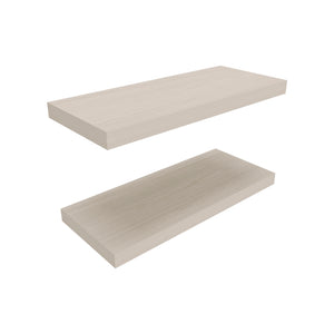English Elm Ecco 31.5" Floating Shelves Set of 2 in White Washed — Sleek Hidden Brackets, Sturdy Modern Storage for Home Decor B200P350339