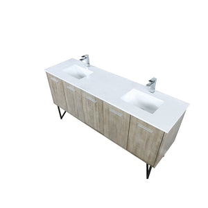 English Elm Rustic Acacia Double Vanity 72" W With Cultured Marble Top & Chrome Faucet, Stylish Storage Solution B2731P259709-GIGA