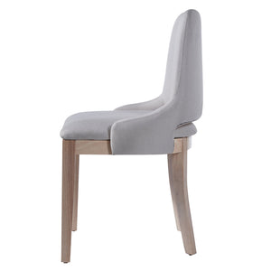 English Elm Wooden Linen Upholstered Dining Chairs Set of 2 — Sturdy Rubber Wood Frame, 300lb Capacity, Farmhouse Appeal Beige+Natural N842P300893A