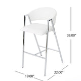 Christopher Knight Home® - Noble House - Marlon Modern Ivory Leather 28.25 Inch Barstool - Set of 2