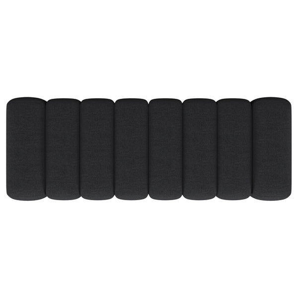 English Elm 1pc Modern Fabric Upholstered Tufted Accent Bench with Curved Silhouette Foam Cushion Sleek Minimal Legs Charcoal 55.71 L x 21.85 W x 19.49 H B011P362628