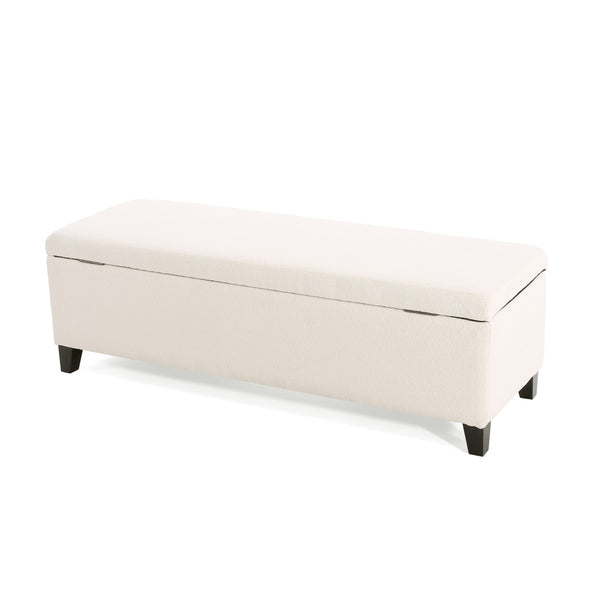 English Elm Christopher Knight Home® - GLOUSTER Storage Ottoman V2 – Tufted Contemporary Bench with Glossy Lid, Ample Hidden Storage, 51.25" L 74850.00BWHI