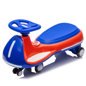 English Elm 12v Kids Ride on Wiggle Car with Dual Motors Led Wheels Bluetooth and Triangular Frame Blue,Red W1578P390176