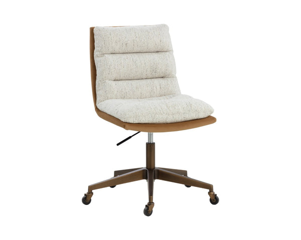 Sunpan STINSON OFFICE CHAIR - Mid-Century Modern Comfort in Hailey Moon or Kona Camel Upholstery 112332