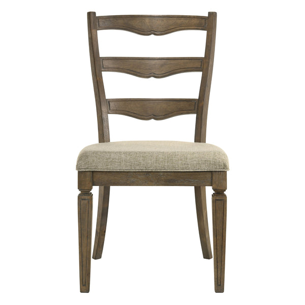 English Elm Beige Ladder Back Dining Chairs Set Of 2 – Weathered Oak Finish, Modern Design & Comfortable Seating B062P209273