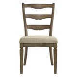 English Elm Beige and Weathered Oak Side Chair With Ladder Back (Set Of 2)