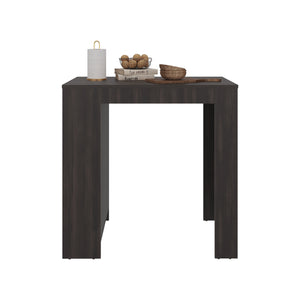 English Elm Portree Counter Height Kitchen Island with Three Open Shelves for Organized Prep Space Dark Oak B070P490015