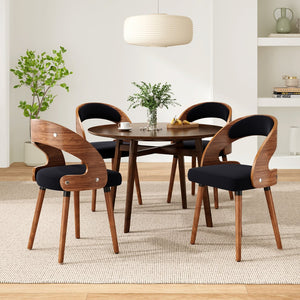 English Elm Swivel Counter Stools Set of 2 Rattan Back Pu Seat Mid Century Wood Frame Kitchen Black T3623P433537