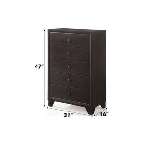English Elm Madison Sleek Espresso Finish Dresser with Modern Minimalist Frame, Wooden Legs and Smooth Drawers Espresso 51 L x 20 W x 34 H B2726P257347