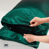 Madison Park Essentials Satin Casual Luxury 2 PC Pillowcases MPE21-1149 Emerald