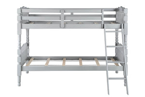 English Elm Homestead Twin/Twin Bunk Bed with Convertible Stacked or Separate Design, Solid Slat System, 330lb Capacity Gray 80 L x 12 W x 5 H B2726S00346