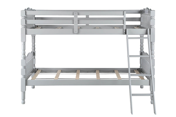 English Elm Homestead Twin/Twin Bunk Bed with Convertible Stacked or Separate Design, Solid Slat System, 330lb Capacity Gray 80 L x 12 W x 5 H B2726S00346