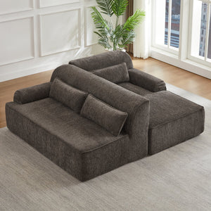 English Elm Chenille Oversized L-Shaped Sectional Sofa - Minimalist Design, Comfy Tufted Couch For Any Space W2339S00065