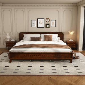 English Elm Christopher Knight Home® - Pine Solid Wood King Size Bed In Dark Walnut – Durable, Stylish, No Box Spring Needed, Easy Assembly N770P291026W_N770P291027W