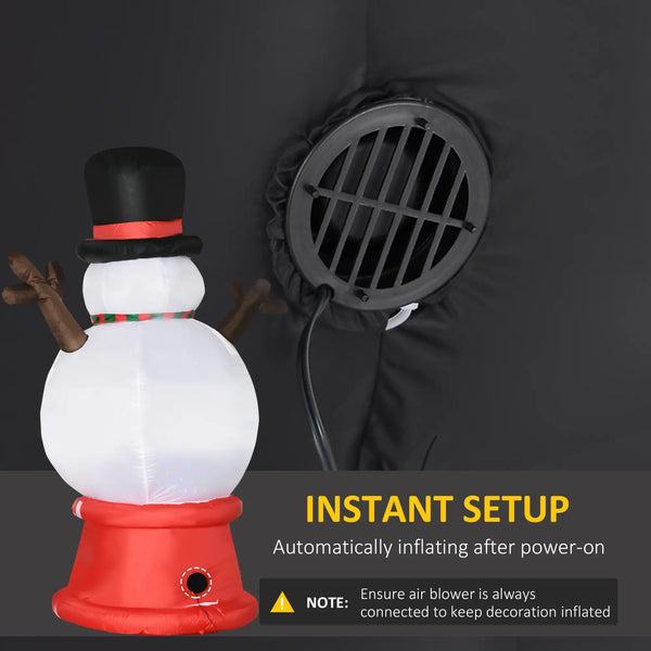 English Elm 8ft Snowman Yard Inflatable with Flashing Led Crystal Globe Body Holiday Decor T3971P404357