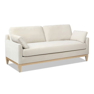 English Elm Jennifer Taylor Home - Pasadena Modern Farmhouse Sofa 75.5" Performance Velvet Upholstery, Sustainable Rubberwood Base Beige B2719P238338