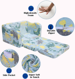 English Elm Toddler Modular Foam Play Couch Set for Kids — Compact Foldable Baby Sofa, Safe Durable, Easy-Clean (14.96x7.68x7.68) W1183P229938