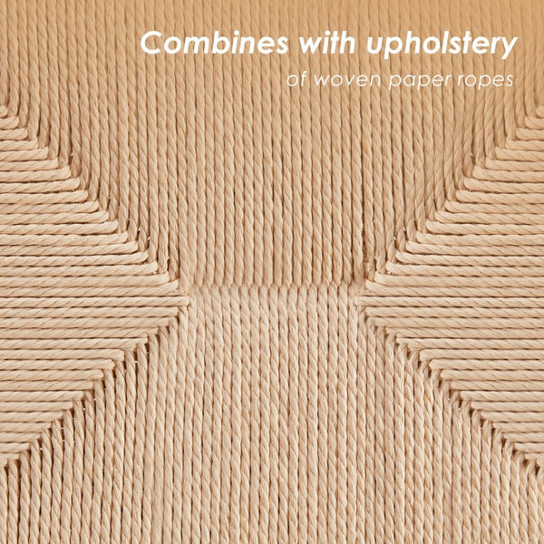 English Elm Weave Dining Chairs Set Of 2 - Mid-Century Modern Oak Frame With Handwoven Seats For Any Space T3623P371951-GIGA