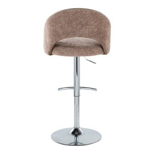 English Elm Adjustable Swivel Barstools Set of 2 Fabric Seat Black Metal Base Kitchen Counter Brown B202S02004