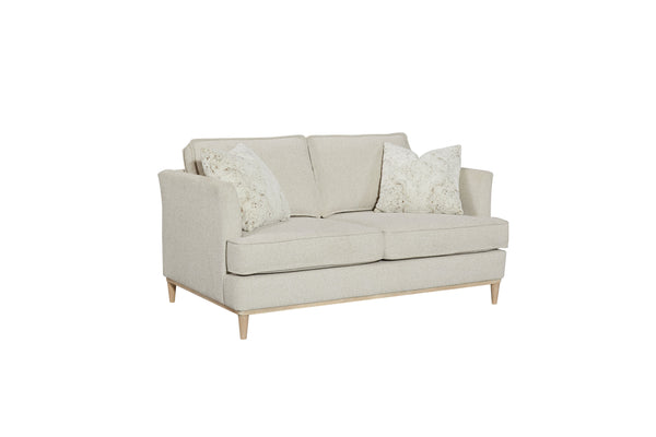 English Elm Loveseat In Elegant Off-White With 2 Reversible Cushions & Pillows For Ultimate Comfort & Style B2699P225139
