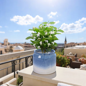 English Elm Set Of 2 Gradient Ceramic Flowerpots - Stylish Modern Planters For Garden, Patio & Indoor Decor W3273P322300-GIGA