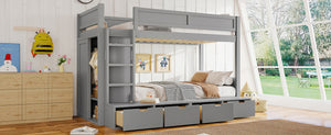 English Elm Twin Triple Bunk Bed Metal L-shaped Frame Sleeps Three Kids White Finish W1580S00474