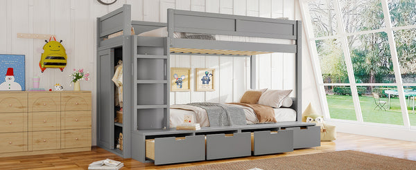 English Elm Twin Triple Bunk Bed Metal L-shaped Frame Sleeps Three Kids White Finish W1580S00474
