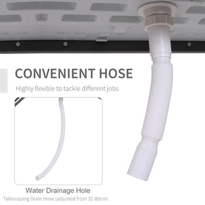 English Elm Outsunny Portable Fish Cleaning Table With Sink, Faucet, Drain Hose & Complete Cleaning Kit, 50" W2225P200828-GIGA