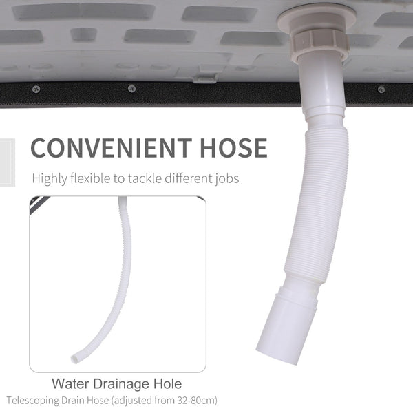 English Elm Outsunny Portable Fish Cleaning Table With Sink, Faucet, Drain Hose & Complete Cleaning Kit, 50" W2225P200828-GIGA