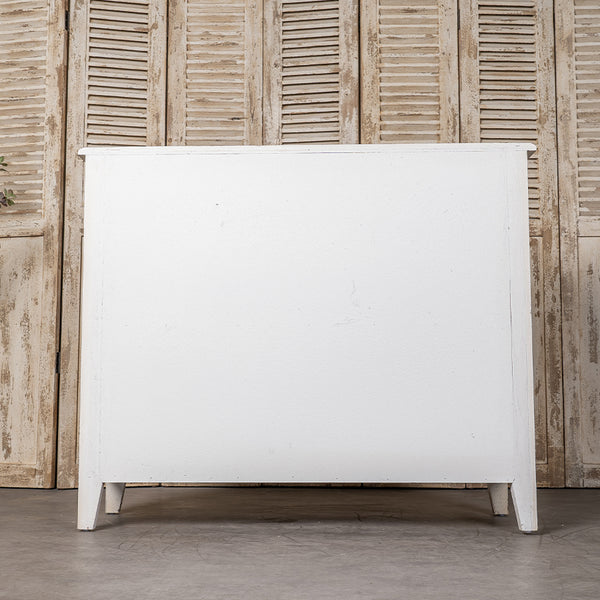 English Elm 24QJ0028 Antique Cream Wood & Metal Chest with 3 Drawers, Distressed Finish, Brown Interior, 48" L W2946P243866