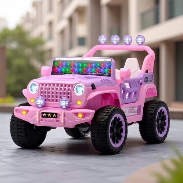 English Elm 24v Two Seat Kids Ride on Car with 4wd Motor Remote Control and Led Lights Pink W509P378207