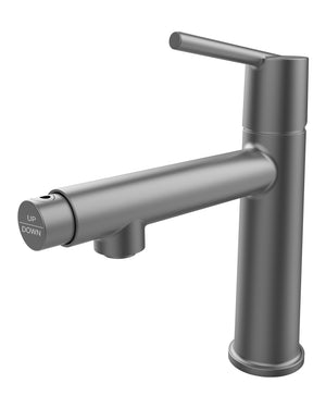 English Elm Gun Gray Single Handle Bathroom Faucet - Modern Design With Dual Flow Modes For Versatile Use T3177P289658