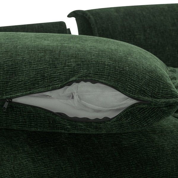 English Elm 111" Chenille Sectional Sofa with Storage Ottomans Usb Charging and Cup Holders N719P292718F