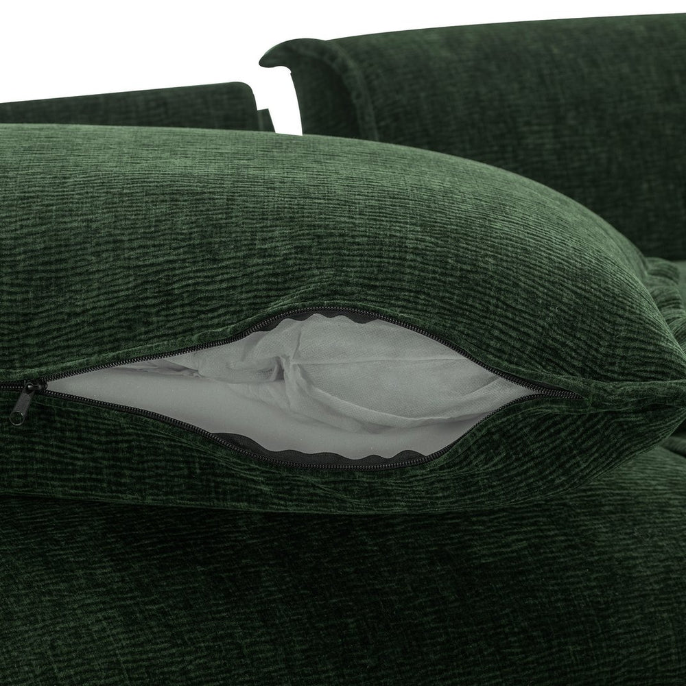 English Elm 111" Chenille Sectional Sofa with Storage Ottomans Usb Charging and Cup Holders N719P292719F