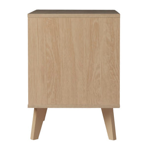 Hans Sleek Mid-Century Modern Nightstand with 1 Drawer and Open Cubby for Stylish Storage Solutions