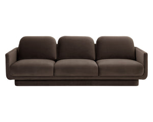 Sunpan EVERTON Sofa - Retro-Inspired Meg Dark Brown Design with Plush Cushions for Ultimate Comfort 111511