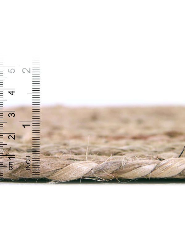 Unique Loom Braided Jute Dhaka Hand Braided Solid Rug Natural, Natural 6' 1" x 6' 1"