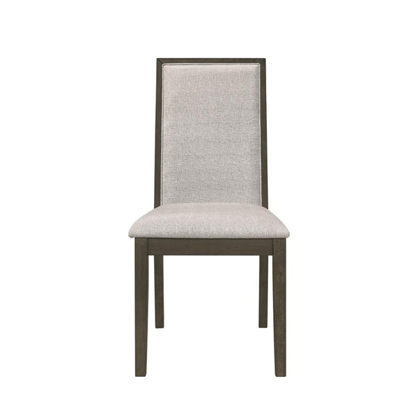 English Elm Set Of 2 Beige Upholstered Dining Chairs With Dark Grey Frame - Stylish Comfort For Any Space B016P227297-GIGA