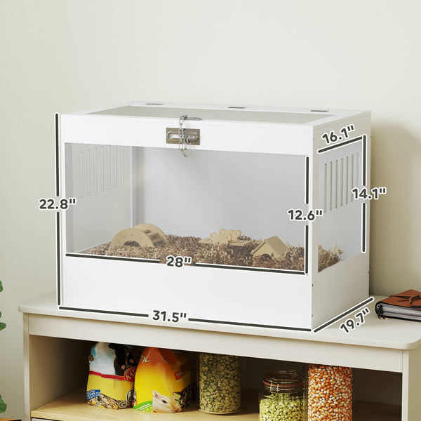 English Elm Pet Hamster Enclosure with Acrylic Panels Lockable Top Mdf Frame and Enrichment Accessories T3971P407521