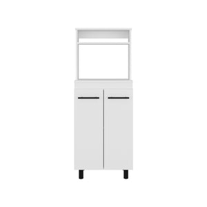English Elm Alani Slim White Kitchen Sideboard with Microwave Shelf and Two Door Storage Cabinet B200P474233