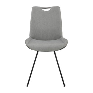 English Elm Palindra Contemporary Dining Chairs Set Of 2 In Gray With Pewter Fabric For Stylish Comfort B2736P354269-GIGA