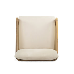 English Elm Christopher Knight Home® - Royal Wood Textilene Club Chair - Handcrafted Outdoor Seating With Cushioned Comfort & Durability N773P218355B