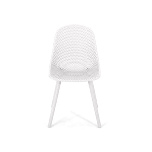 English Elm Christopher Knight Home® - POSEY Chair - Weather-Resistant Polypropylene Outdoor Dining Chair with Perforated Diamond Mesh Design for Durable Style White 27.5 L x 21.5 W x 20.2 H 69067.00WHI