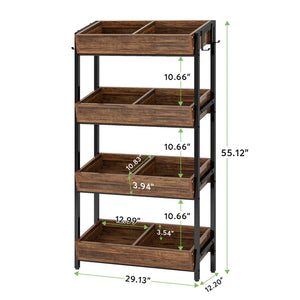 English Elm Stable Four Tier Produce Organizer Rack with Eight Angled Bins for Pantry Storage T3971P450579