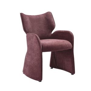 English Elm Alicia Sculptural Wraparound Upholstered Dining Chair with Curved Sled Base for Modern Rooms Purple B2736P464805